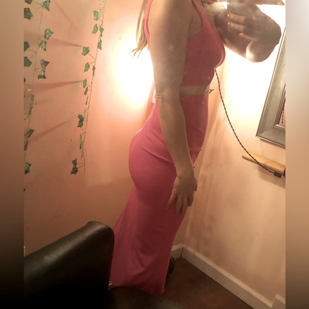 Amazon Two Piece Hot Pink Midi Skirt Set